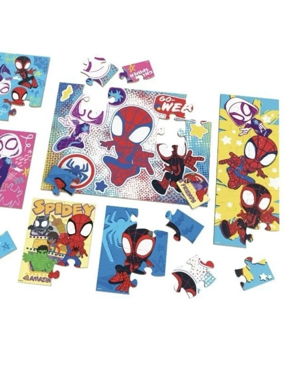 Disney Jr Marvel Spidey Amazing Friends Wooden Puzzle Set - 6 Pack